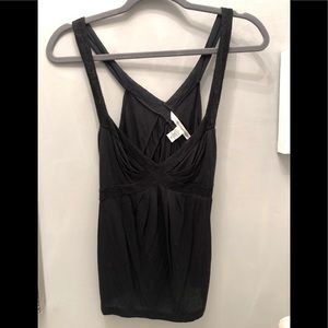 Black DVF sweetheart neck top